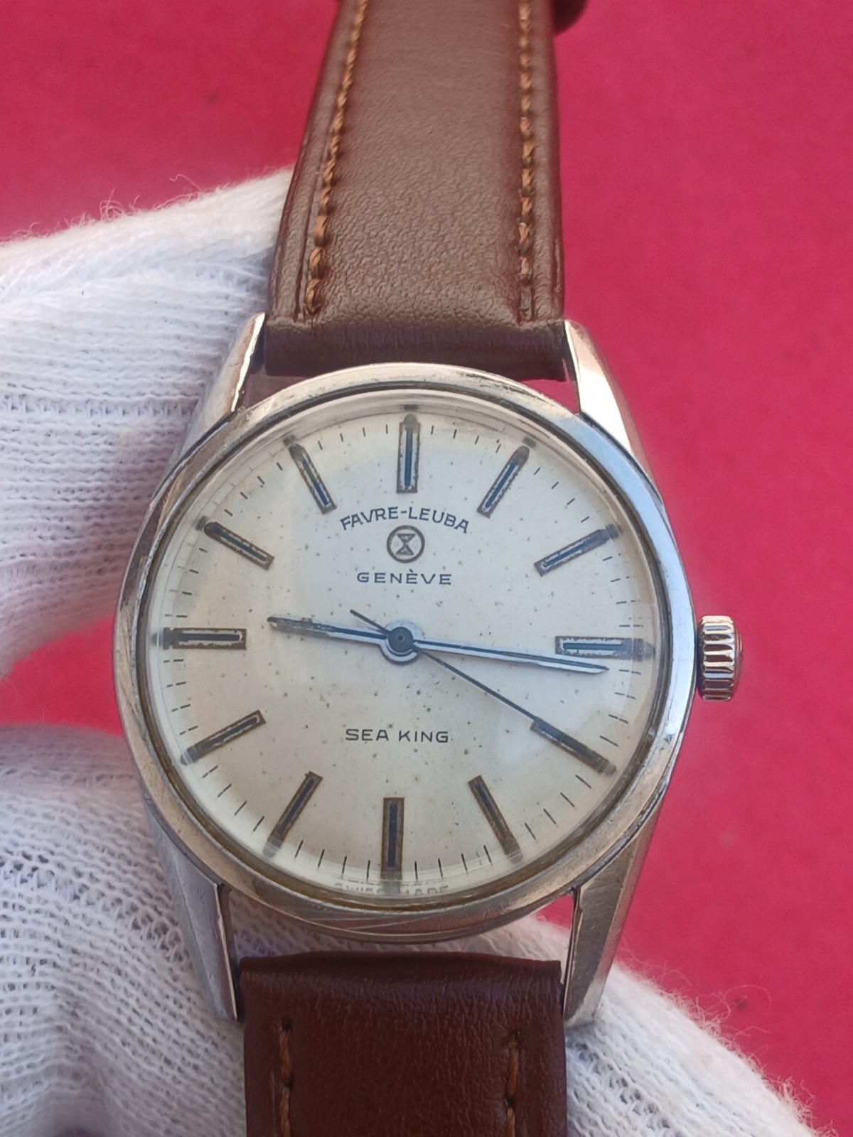Vintage Favre Leuba Geneve Sea King Manual Winding Swiss Men’s Watch