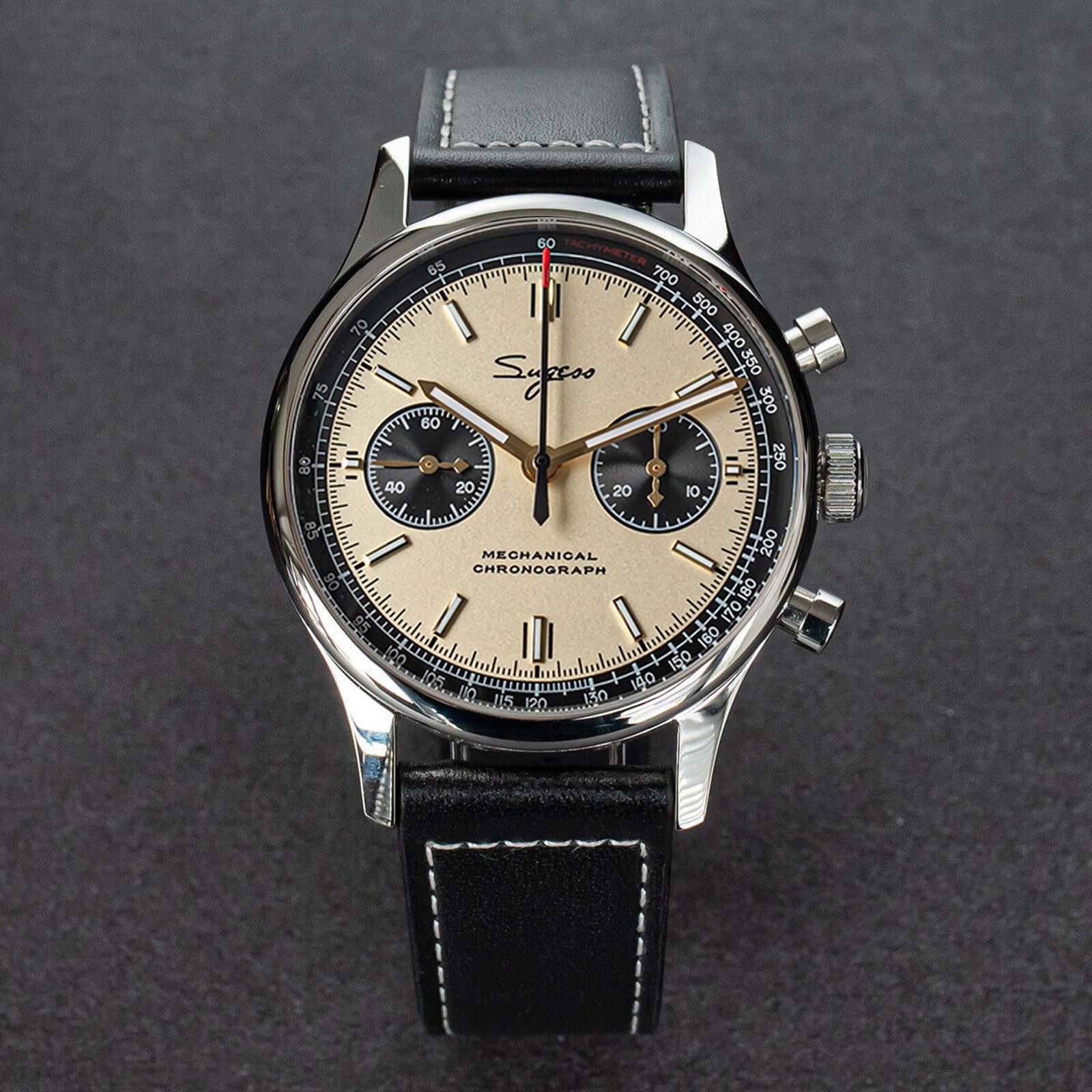 Sugess Chrono Heritage SWANNECK Panda Dial Chrono Watch SEAGULL 1963 SUPANK301SN