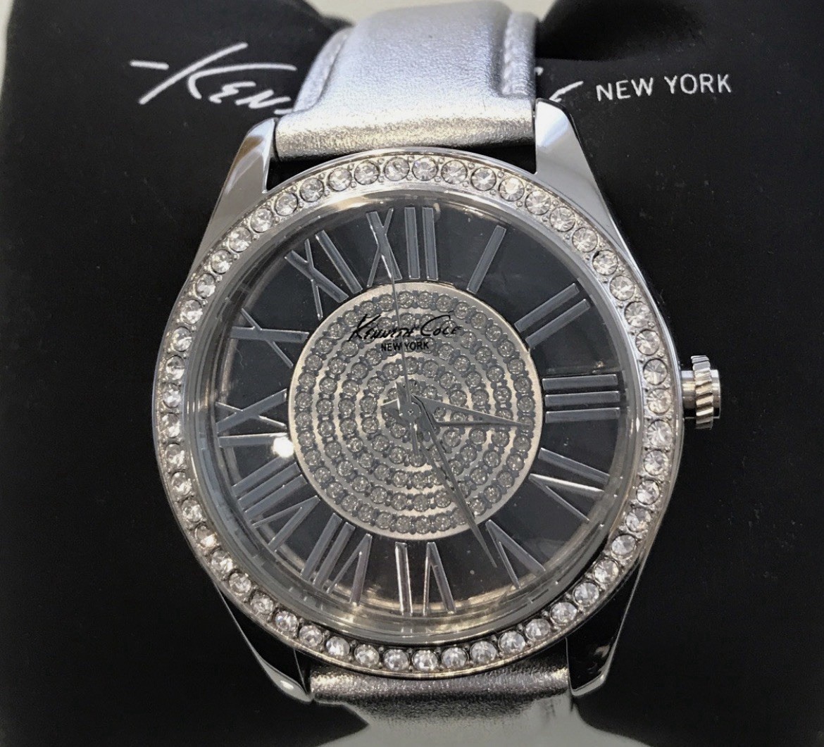 Kenth Cole KC2830 Silver Tone Leather Watch