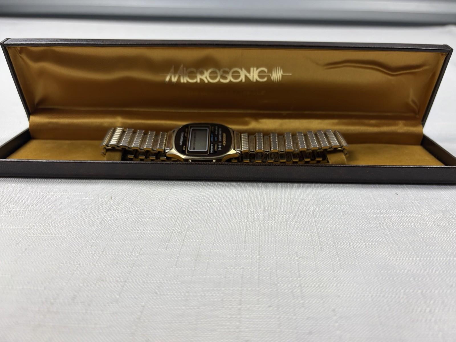 Vintage 1980’s MICROSONIC Digital Wrist Watch with Case