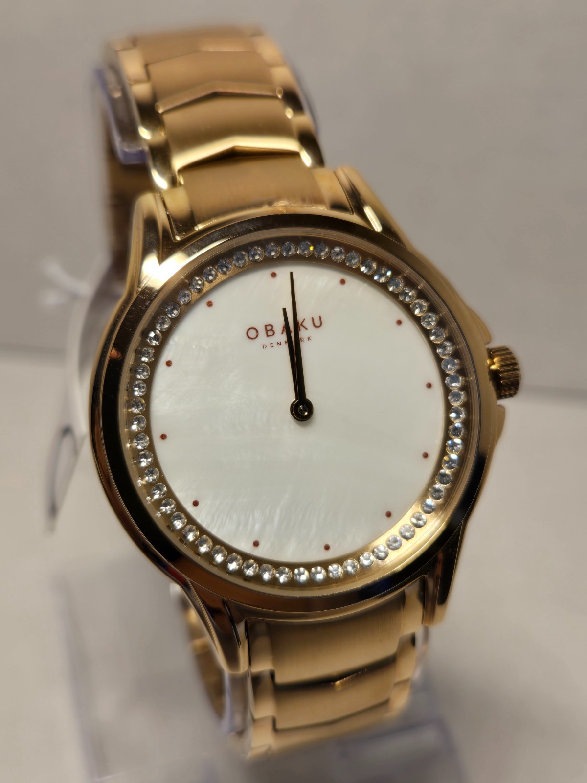 Obaku-Denmark Jasmin-Fuchsia Steel Rose Gold w/ Mother of Pearl Dial 35mm New!