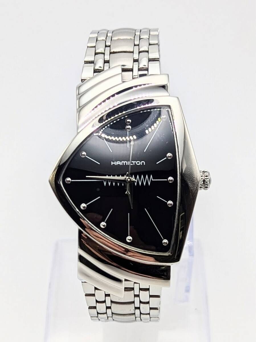 Hamilton Ventura H244112 Black Boys Quartz Watch Excellent