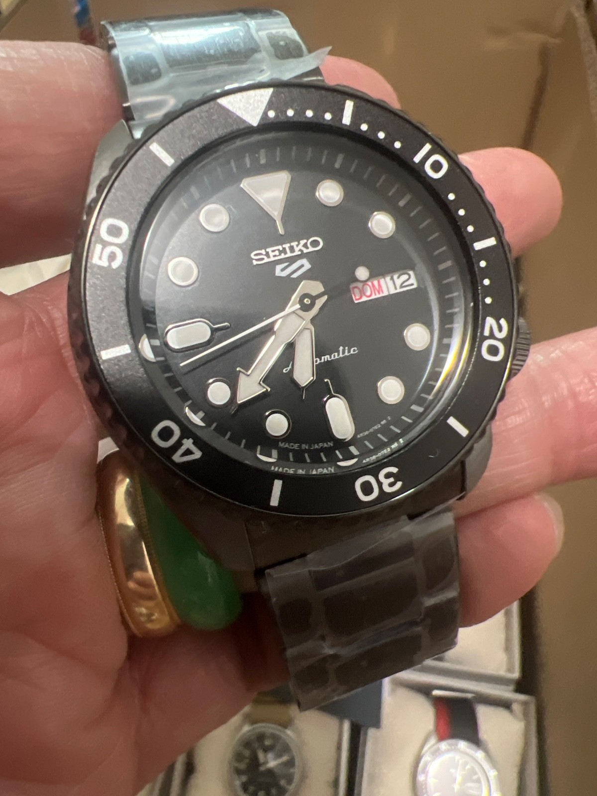 authentic Seiko 5 Sports SRPD65🔥Men’s Black ion Black Dial Automatic Watch
