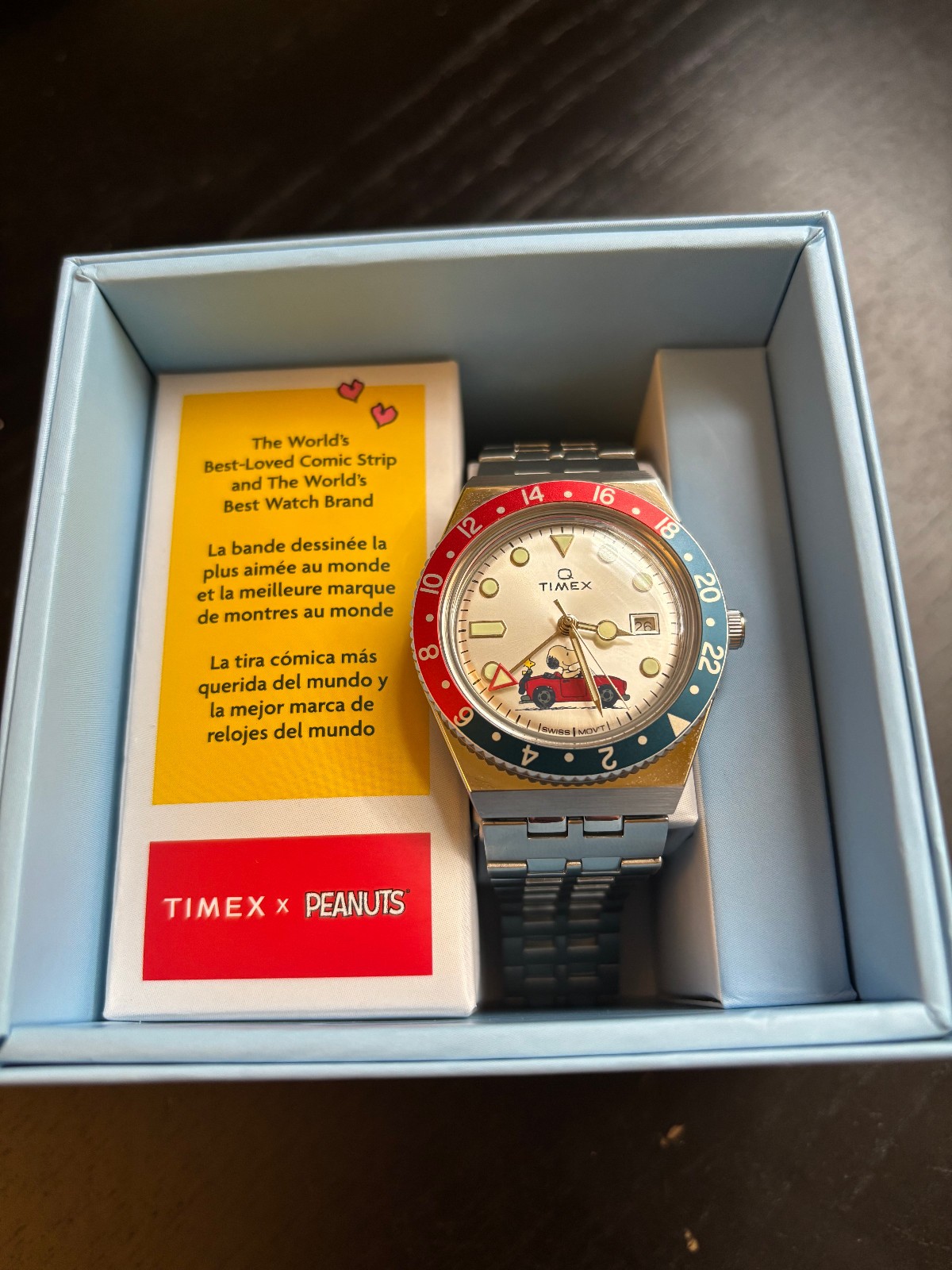 Timex Q Peanuts Snoopy Quartz GMT Dive Watch TW2V83300