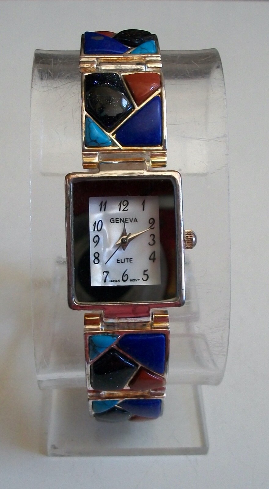 Women’s Faux Turquoise/Blue/Black/Brown/Silver Finish Fashion Bracelet Watch
