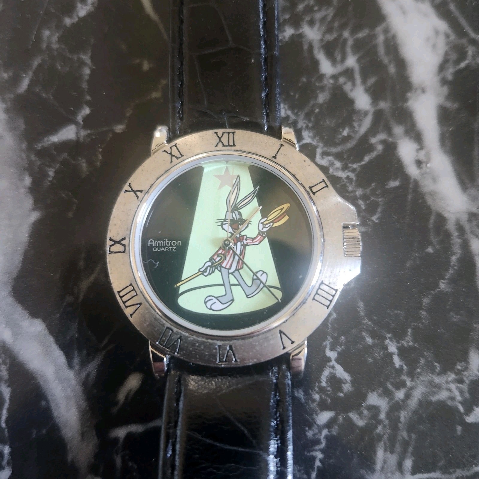 Armitron Bugs Bunny The Magician Watch Leather Band Looney Tunes Boxed Preowned