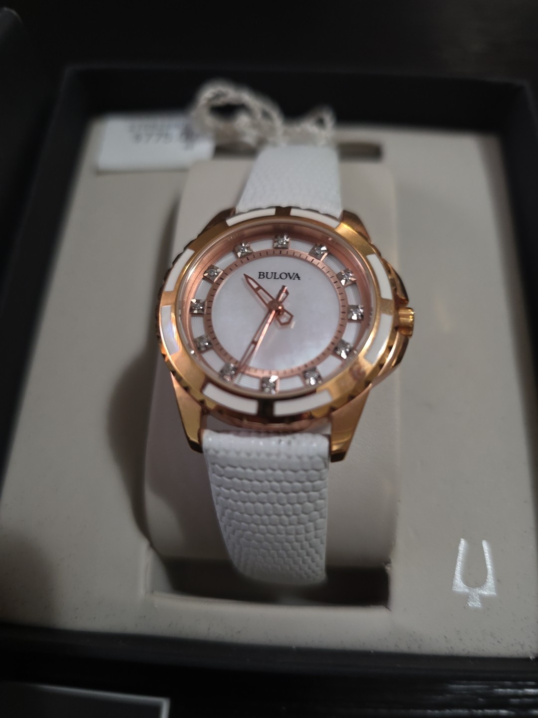 Bulova 98P119 Women’s White Mother of Pearl Watch