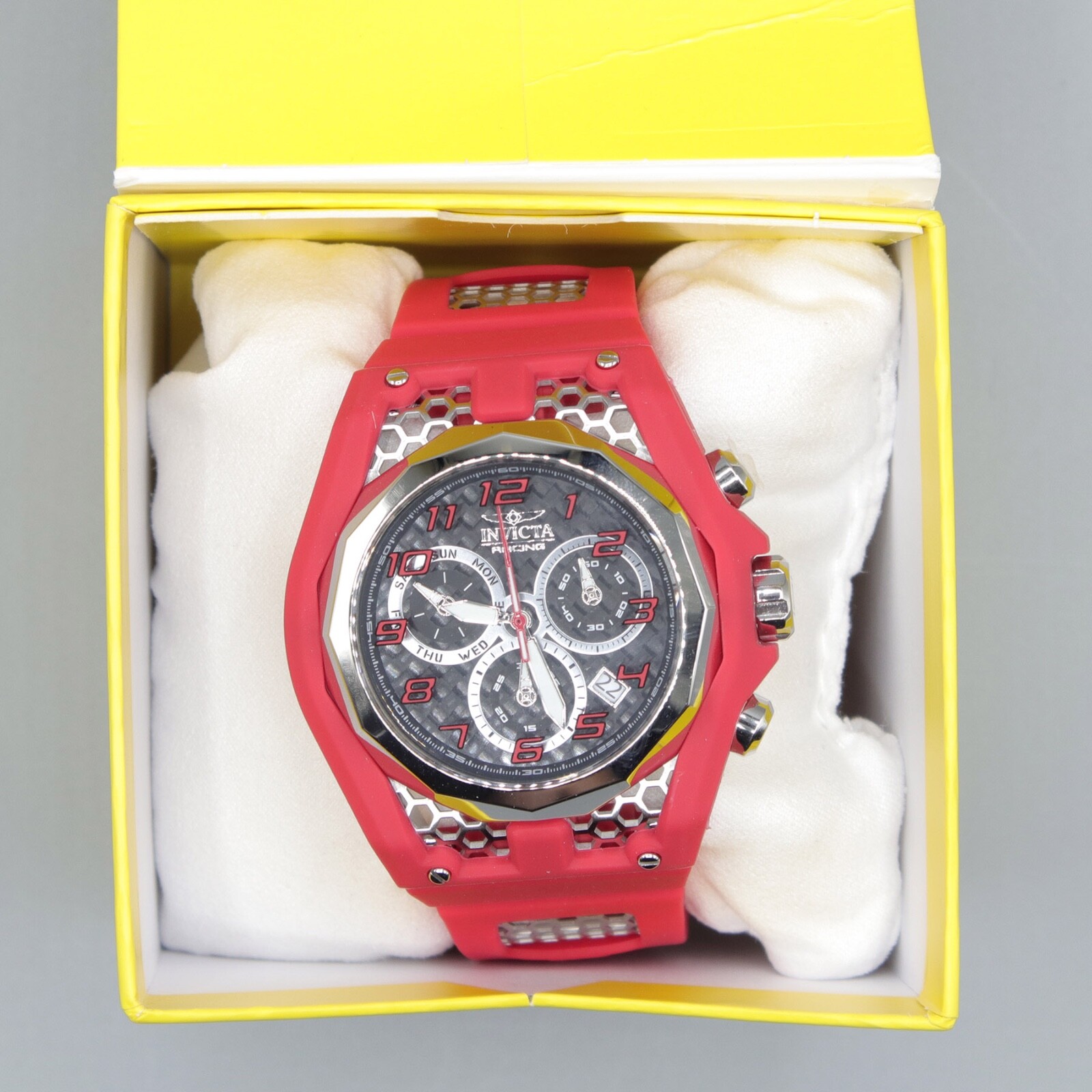 Invicta Racing Swiss Ronda Z60 Caliber Men’s Watch – 52mm, Red, Steel (47208)