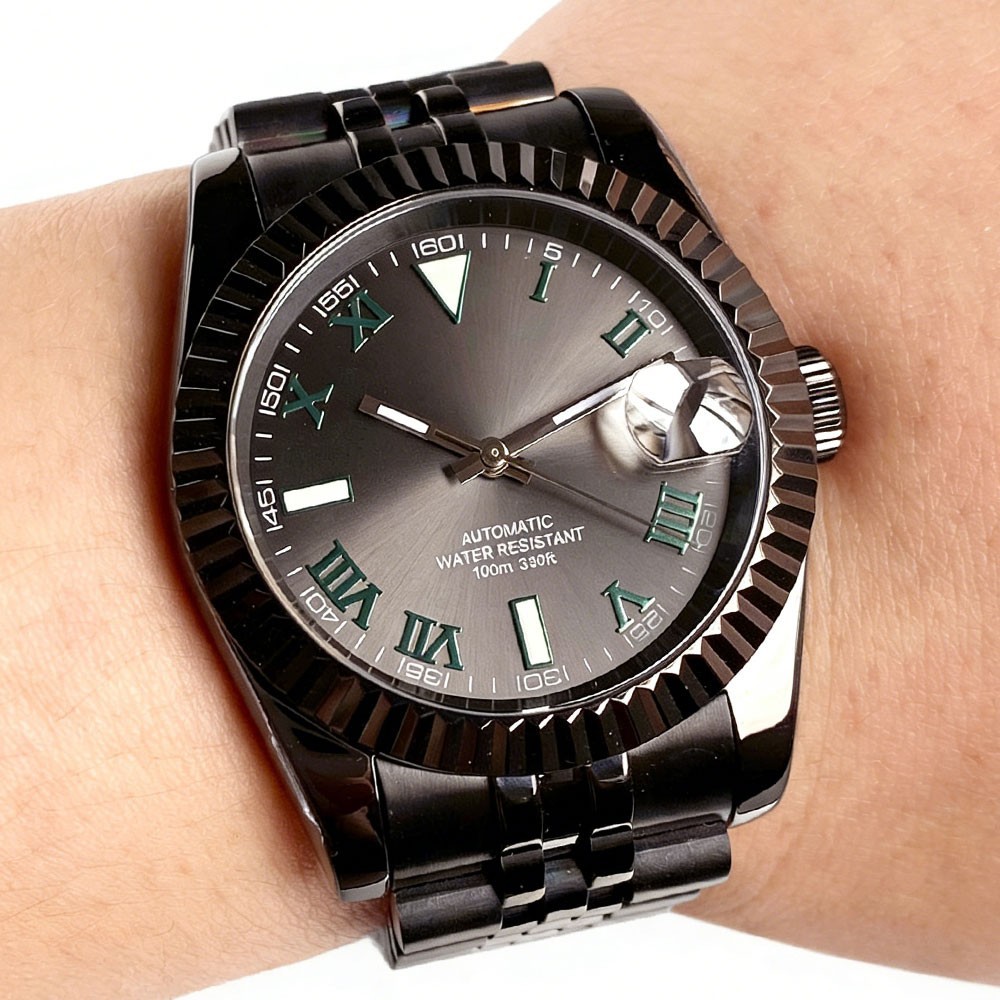 36mm/39mm Tandorio Sapphire Glass Black PVD Mechanical Men Watch For Japan NH35