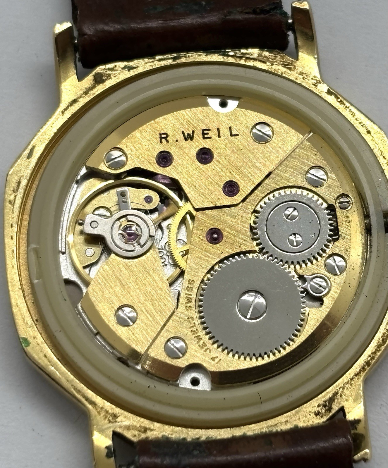 Vintage Mens Raymond Weil Geneve 17 Jewels 7030 Wristwatch – for repair