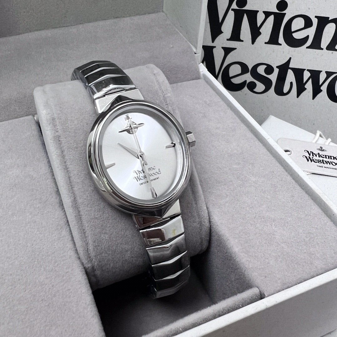 Vivienne Women’s Quartz Oval-shaped Watch Silver Dial Stainless Steel Strap