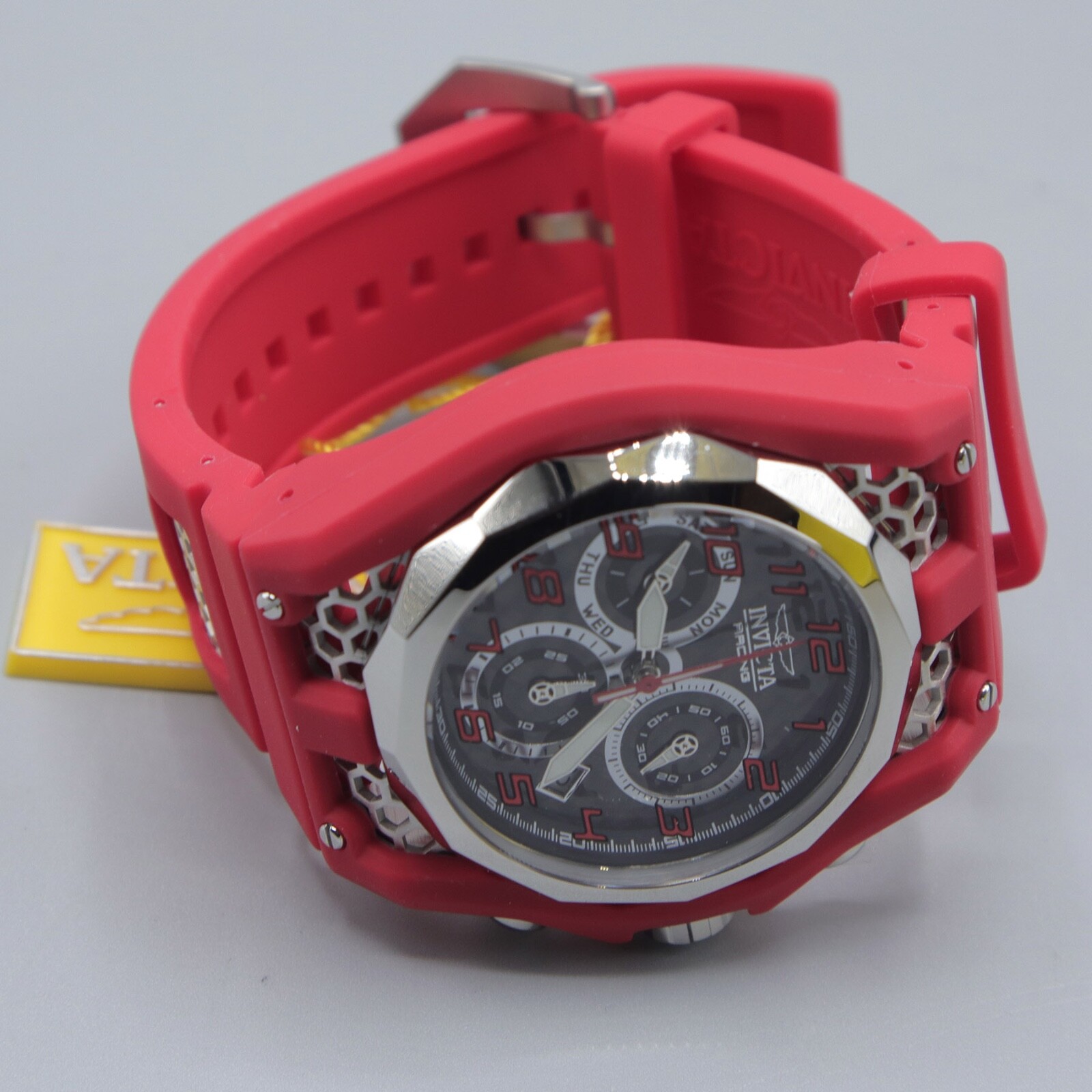 Invicta Racing Swiss Ronda Z60 Caliber Men’s Watch – 52mm, Red, Steel (47208)