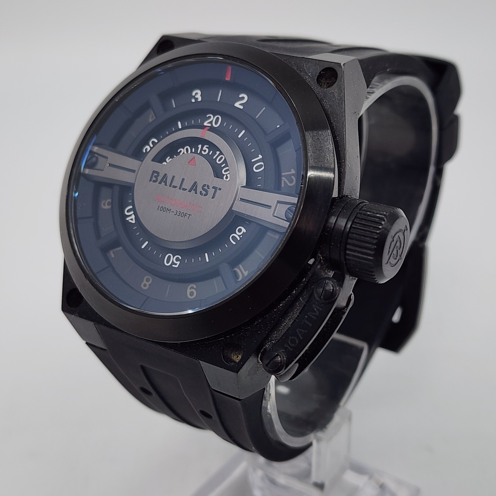 Ballast Valiant Gauge Automatic BL-3141-02 All BLACK Jump Hour Style Watch