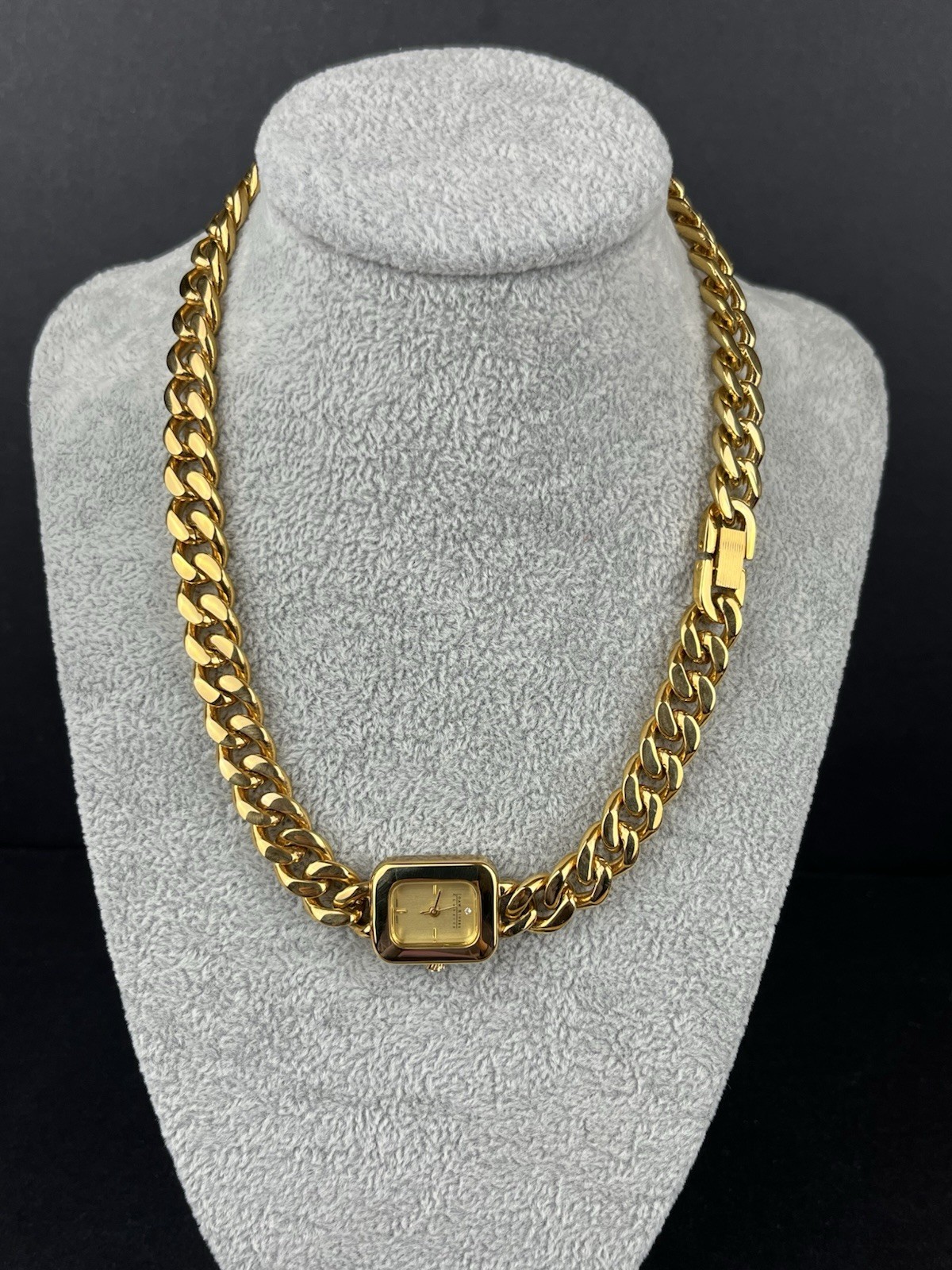 Joan Rivers Gold Tone Watch Necklace Chain 16” Double Wrap Bracelet W/box