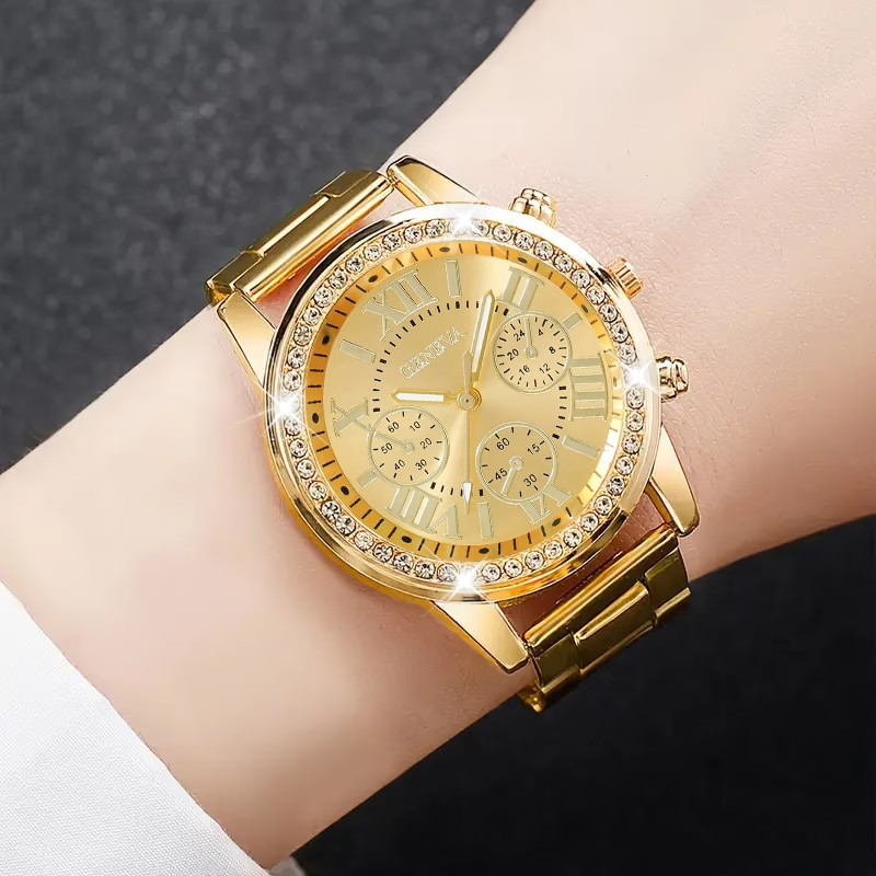 Women Casual Elegant Quartz Watch Analog Digital Dial Alloy Stainless Steel