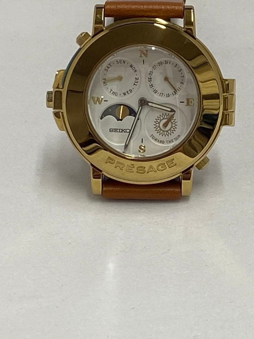 Seiko Presage Solar Compass Moon Phase Men`s 86-C79 NEW