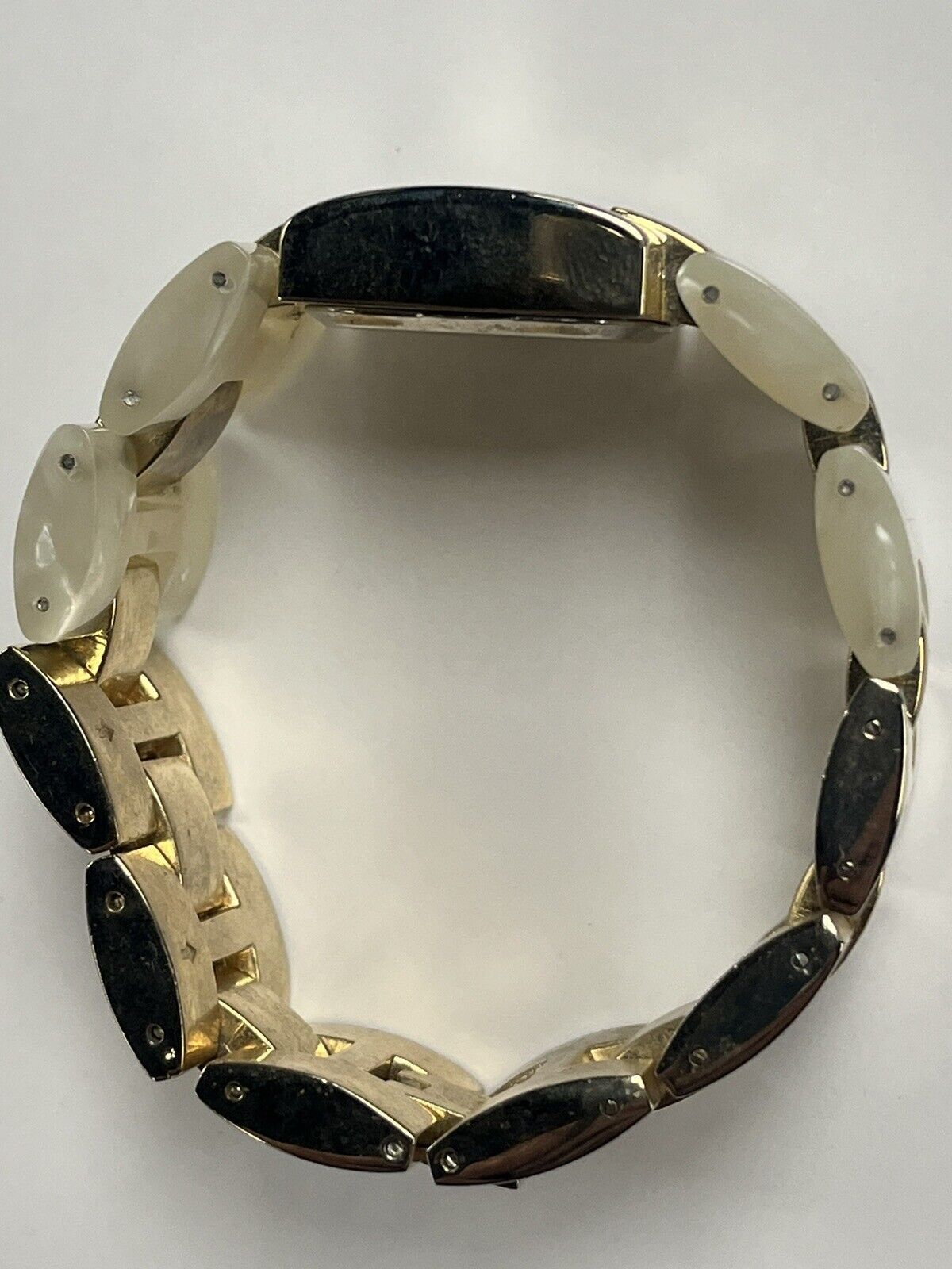Gruen II 2 Plastic Resin Band Metal Gold Plated Quartz Ladies Watch