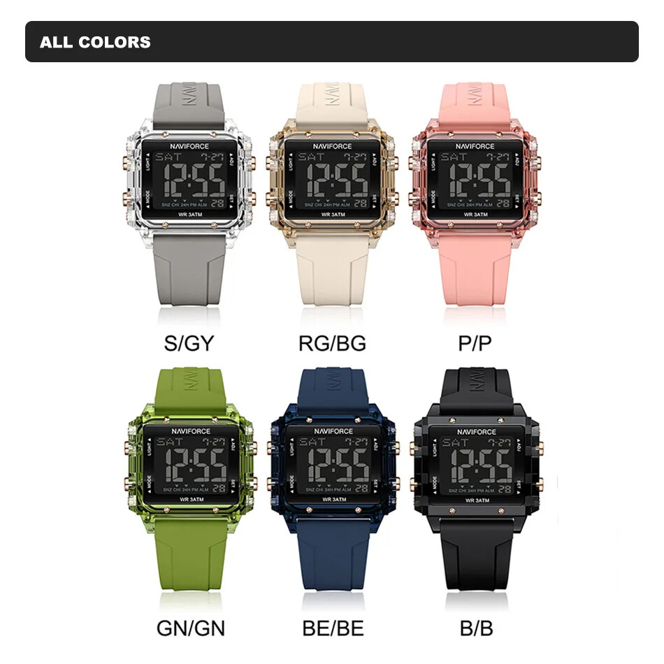 2025 New Design Women Watch Silicone Strap LED Digital Sports Fashion Casual