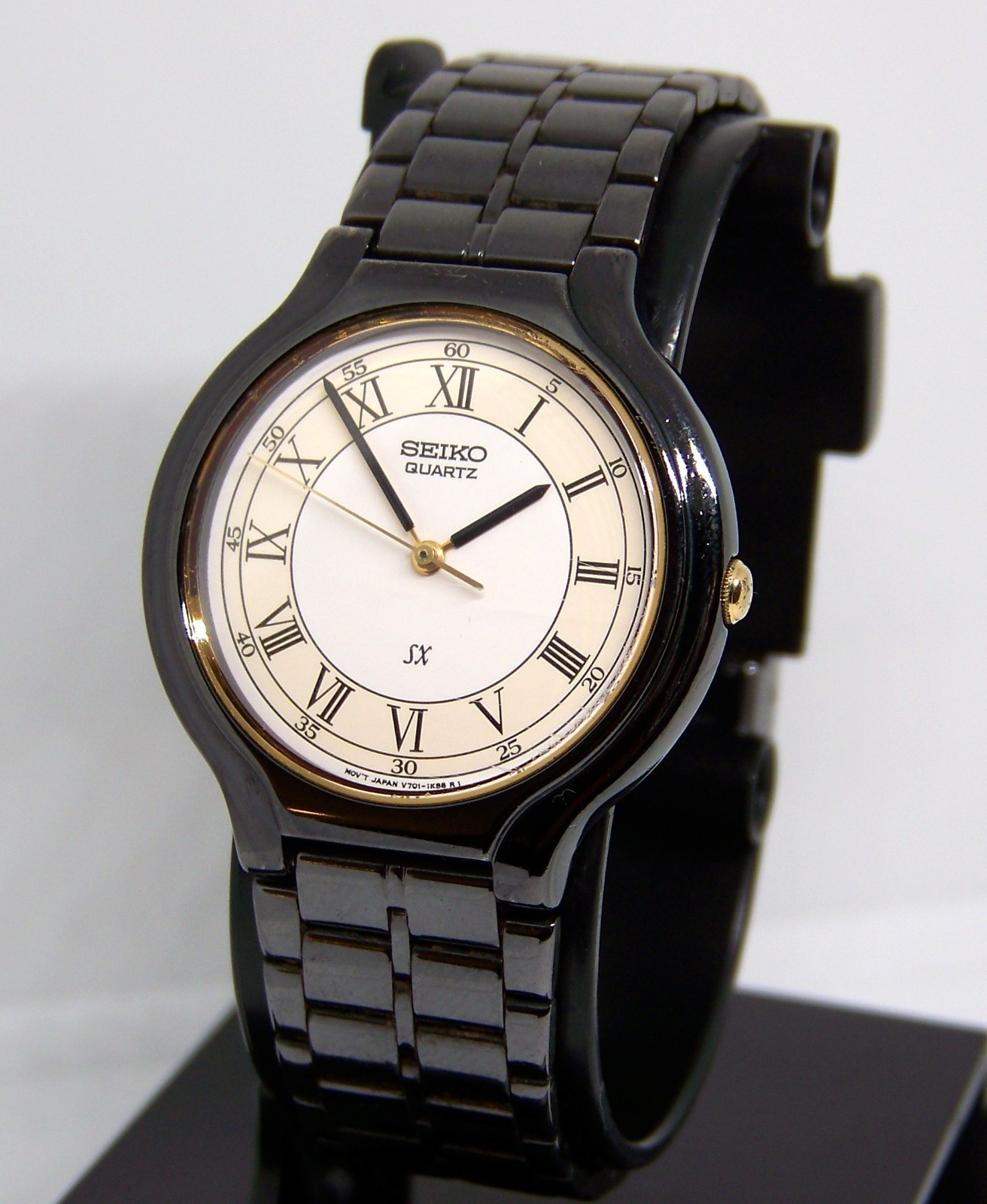 Seiko SX Black Tone V701-1K20 Roman Dial Vintage Men’s Quartz Watch