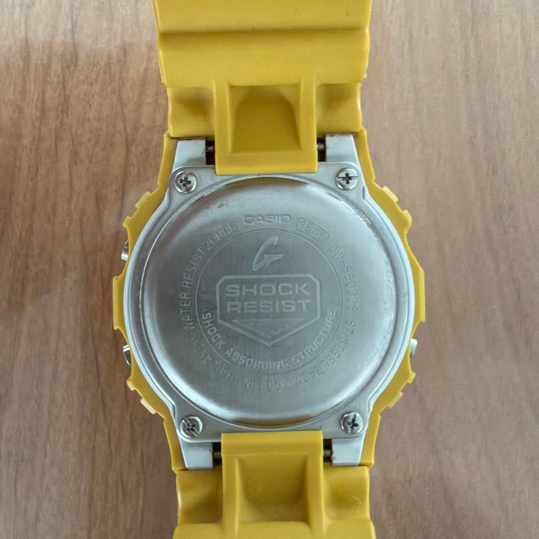 CASIO G-SHOCK DW-5600CS Light Yellow Blue Square Men’s Digital Watch Used Japan