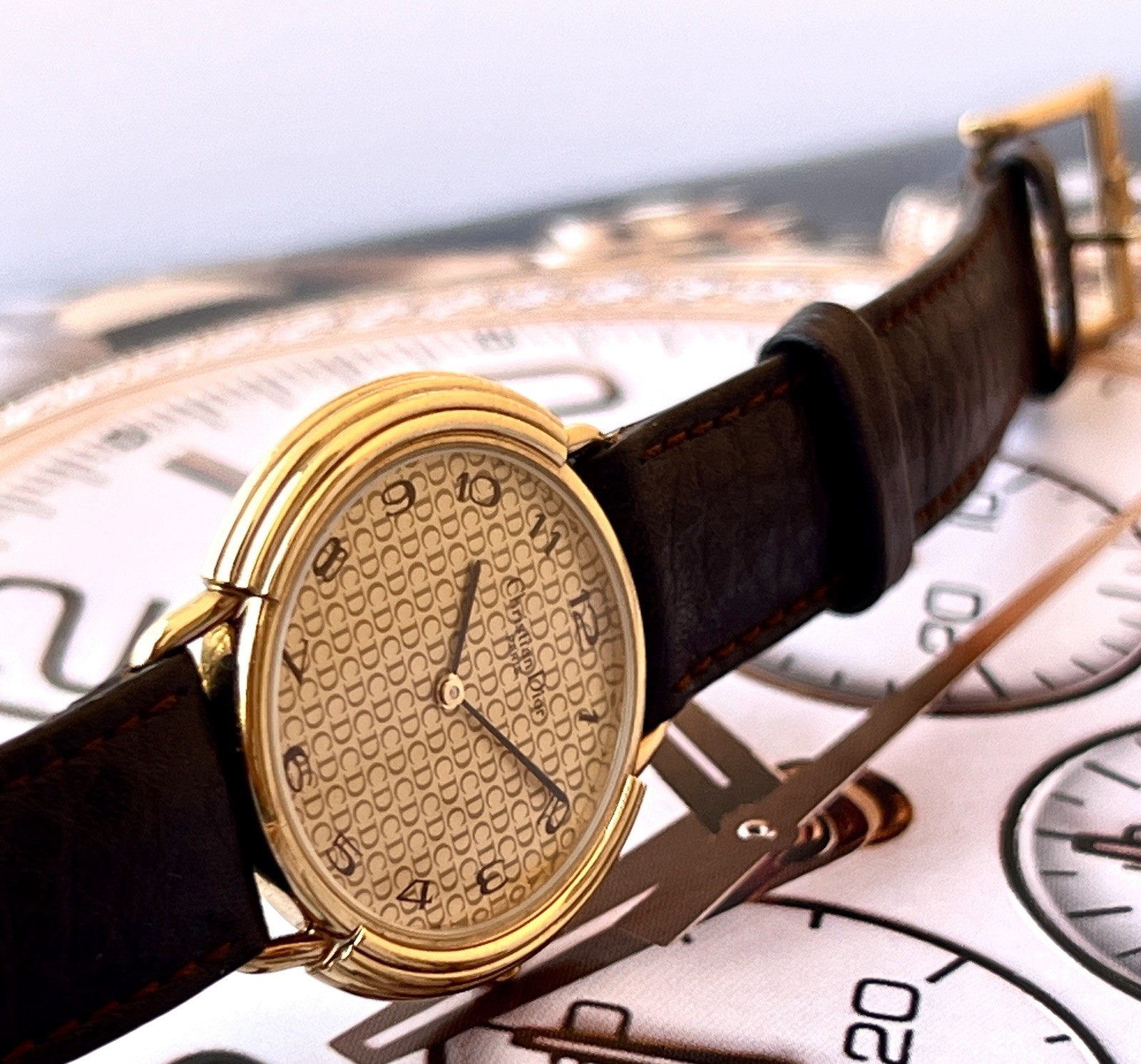 Vintage Christian Dior Gold Plated Watch | Step Case & Swiss Quartz Movement