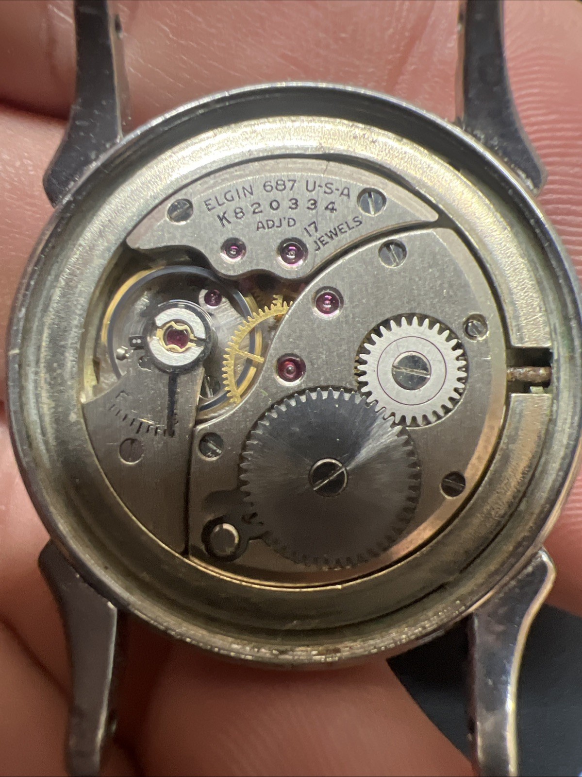 Vintage Elgin 1940s Watch Rare Military Durapower Shockmaster Super Clean