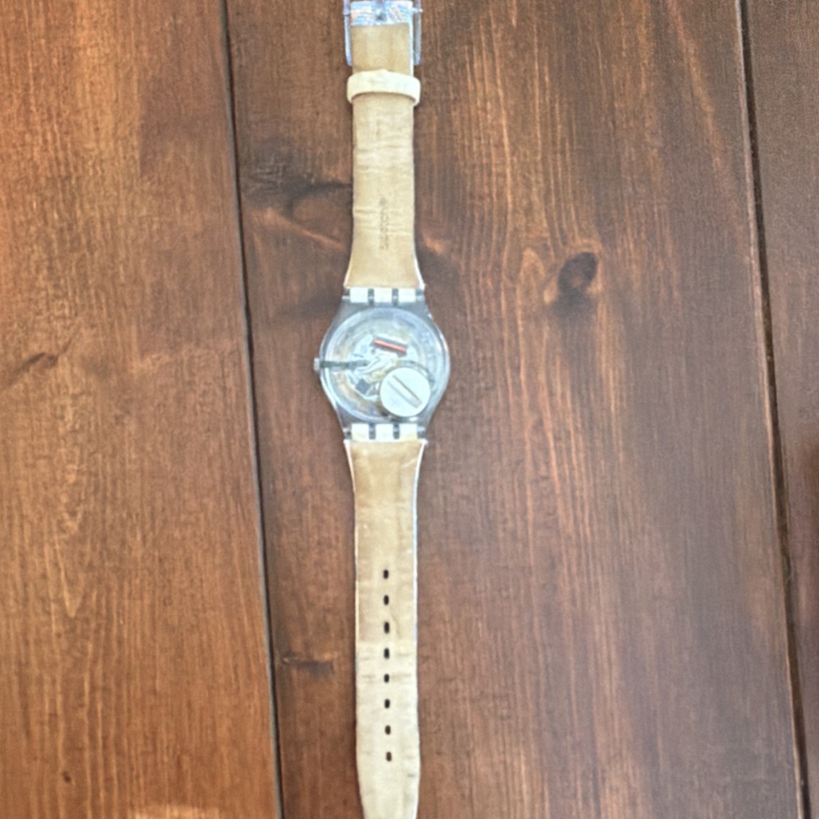 Swatch Butterfly Garden Party 2005 Quartz Vintage Fabric Leather Strap Watch