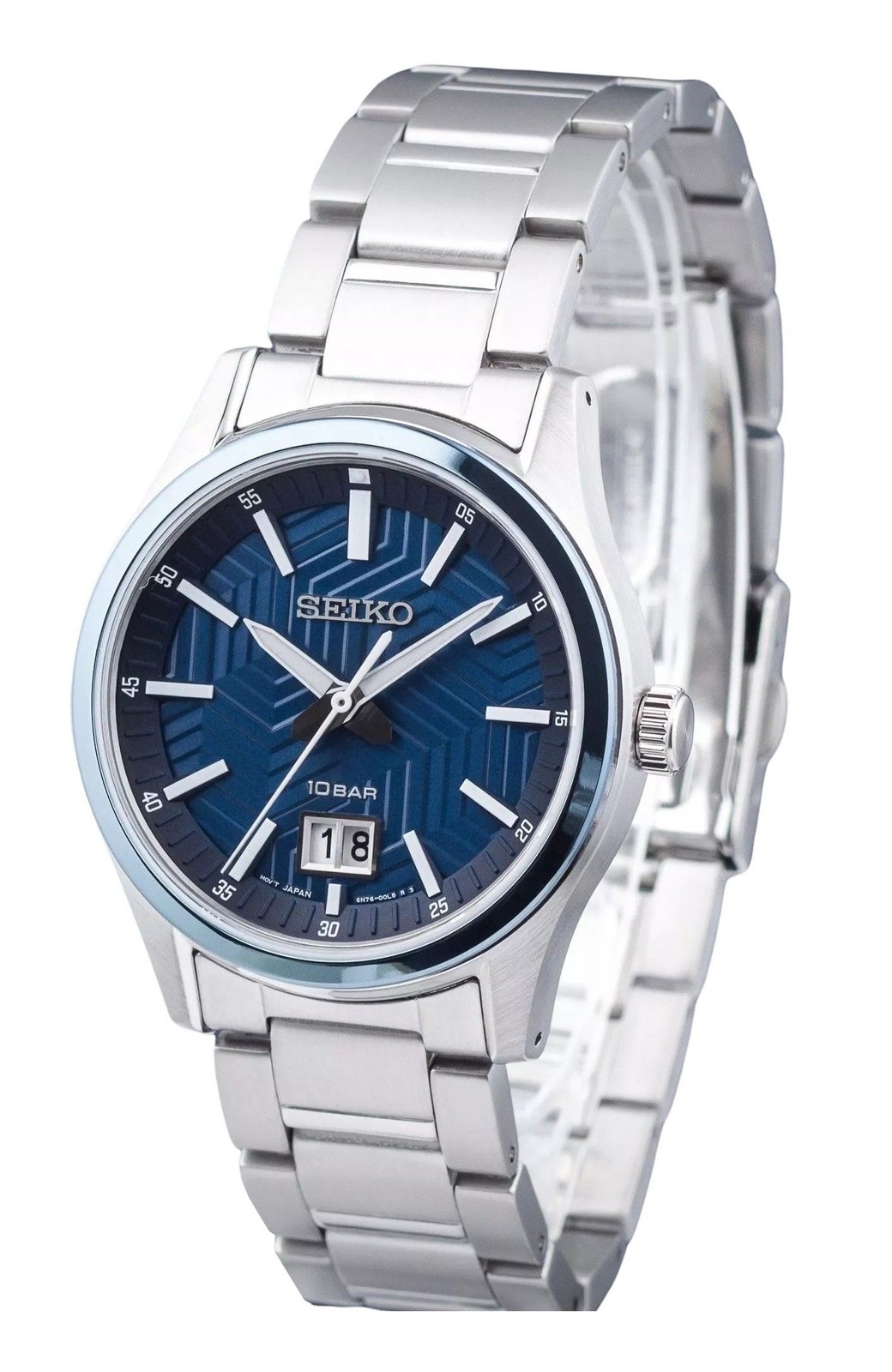 Seiko Sports Stainless Steel Blue Dial Quartz SUR559P1 100M Men’s Watch