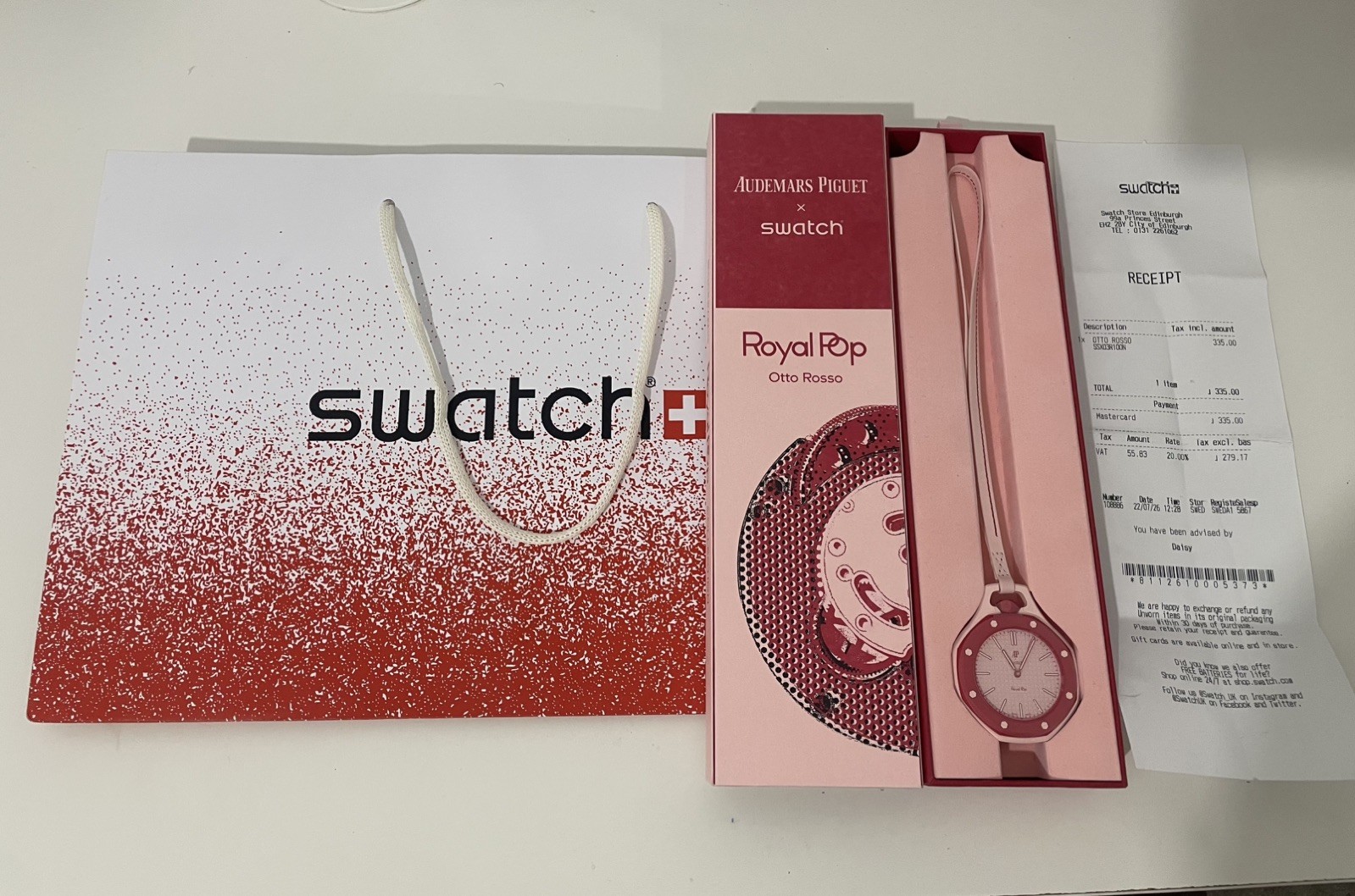 AP X SWATCH | OTTO ROSSO | BRAND NEW AND SEALED | BAG, BOX AND RECEIPT| 🚚💨✅