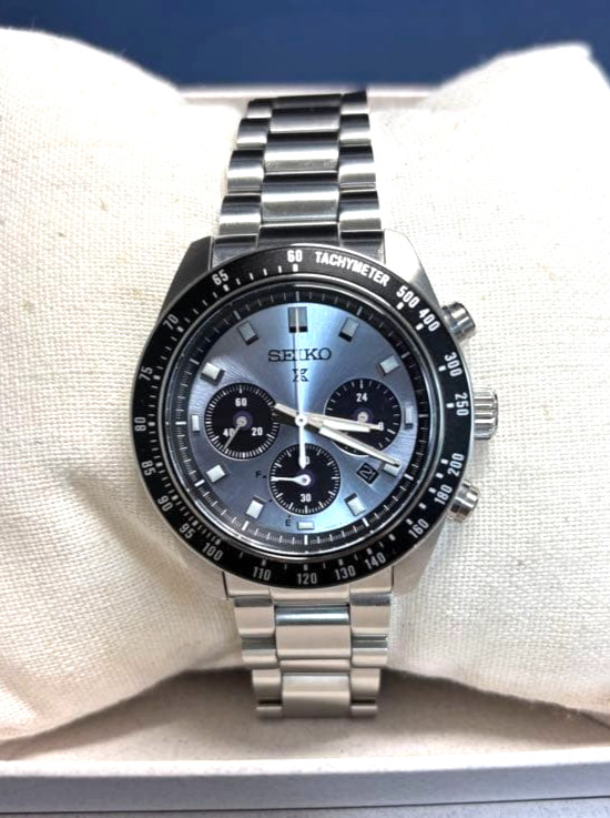 Pre-owned SEIKO PROSPEX SPEEDTIMER Solar SBDL109 Crystal Blue Men’s Watch 41.4mm