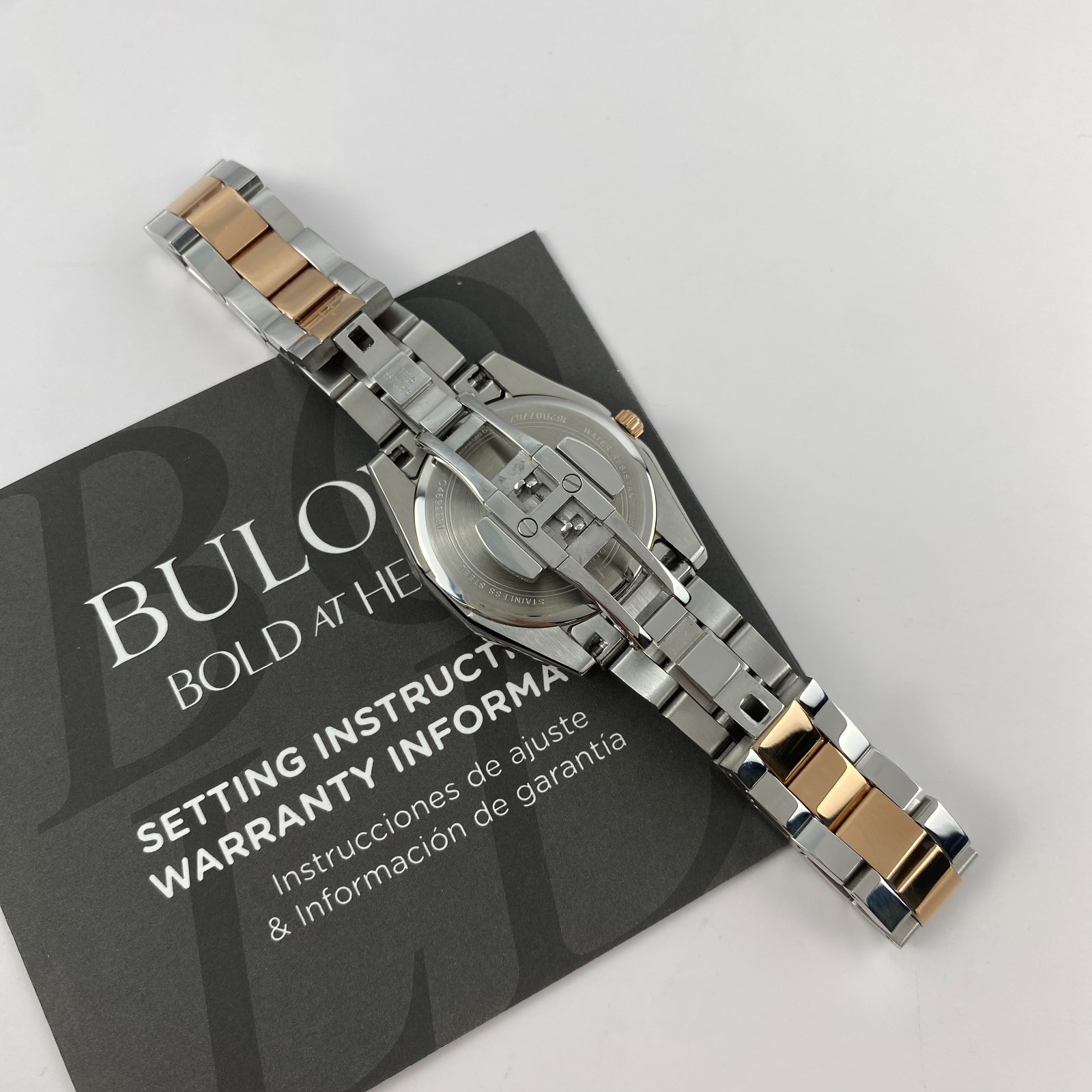 Bulova Surveyor 98P207 Women’s Watch Mother of Pearl White Dial Rose Gold