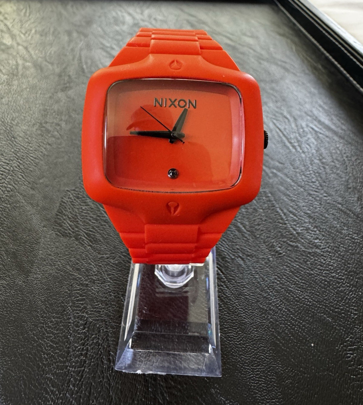 Nixon The Rubber Player Orange Analog Quartz Wristwatch Square 38mm 100m