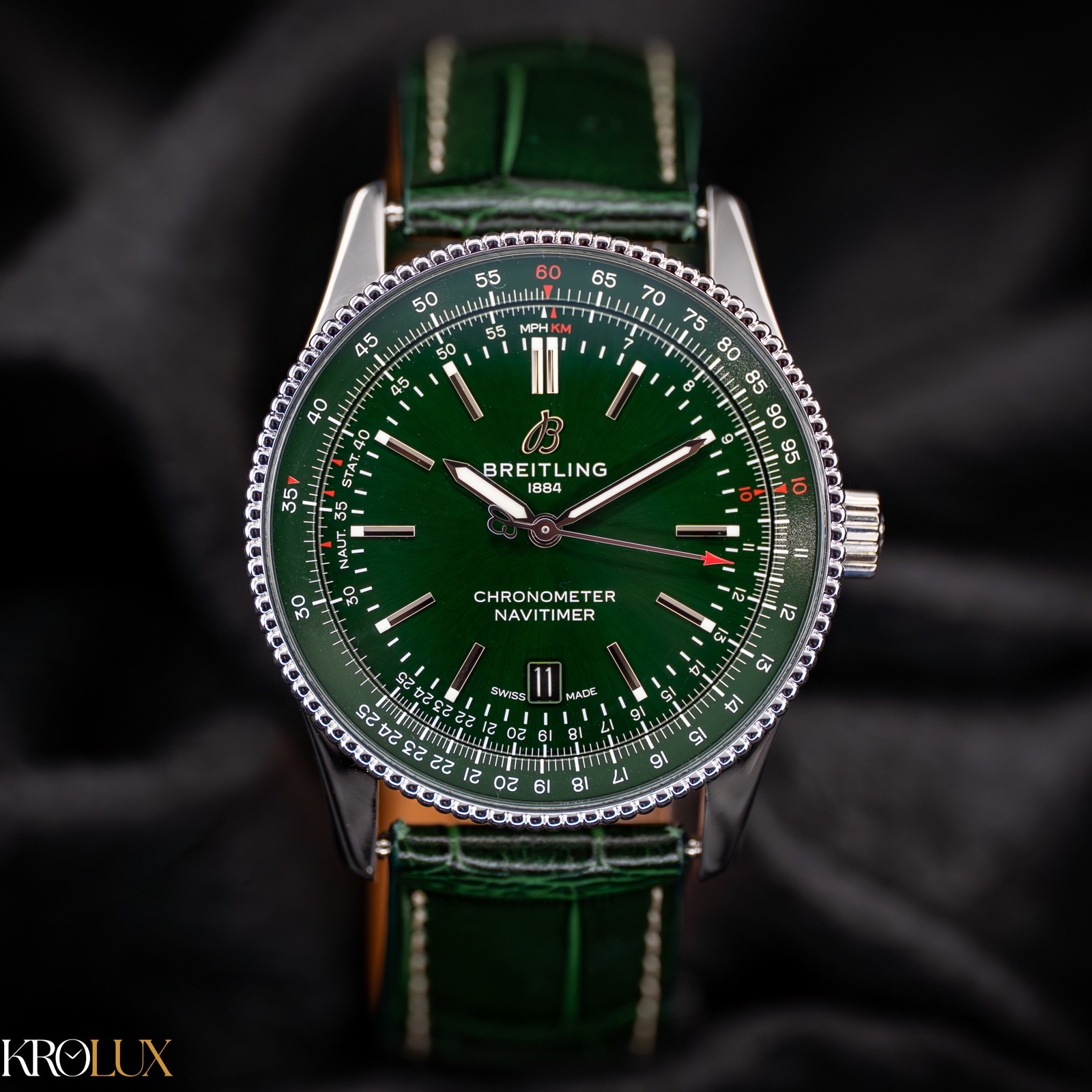 Breitling Navitimer Automatic 41 Green Dial A17326 A17326361L1P1 Complete Set