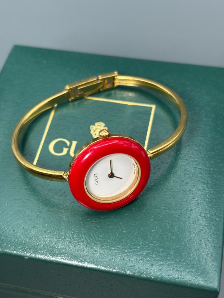 [Near MINT] Gucci Change Bezel 11/12.2 11 Color Quartz Gold White Watch Box Work