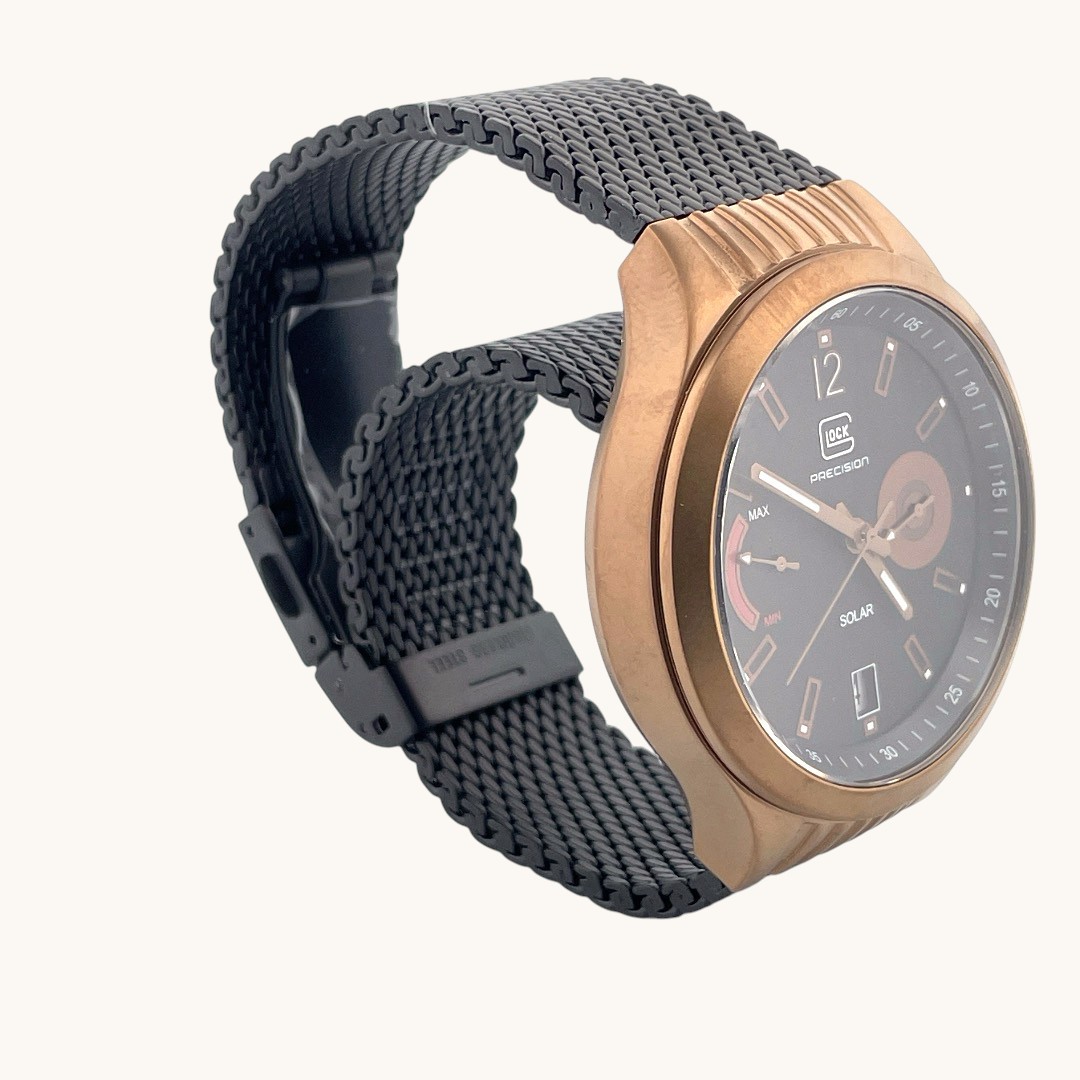 GLOCK PROTOTYPE SOLAR WATCH SAPPHIRE CRYSTAL 9MM BULLET MOTIF