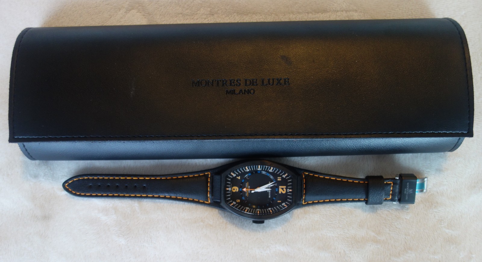 Montres De Luxe Mens GMT Estremo Black orange Watch NEW
