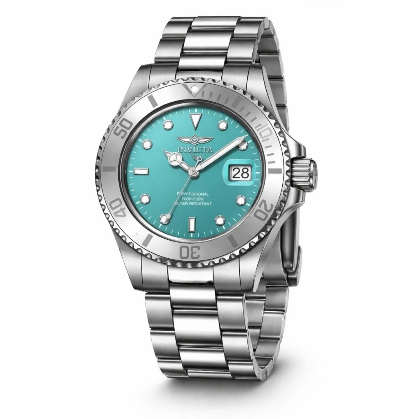 Invicta Pro Diver Men’s Watch 40mm SS/Light Blue, Rotating Bezel 50957 New!!