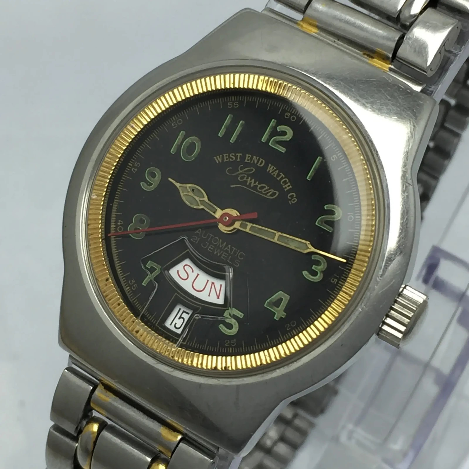 West End Watch Co Sowar Prima Automatic Two Tone Day/Date Vintage Watch