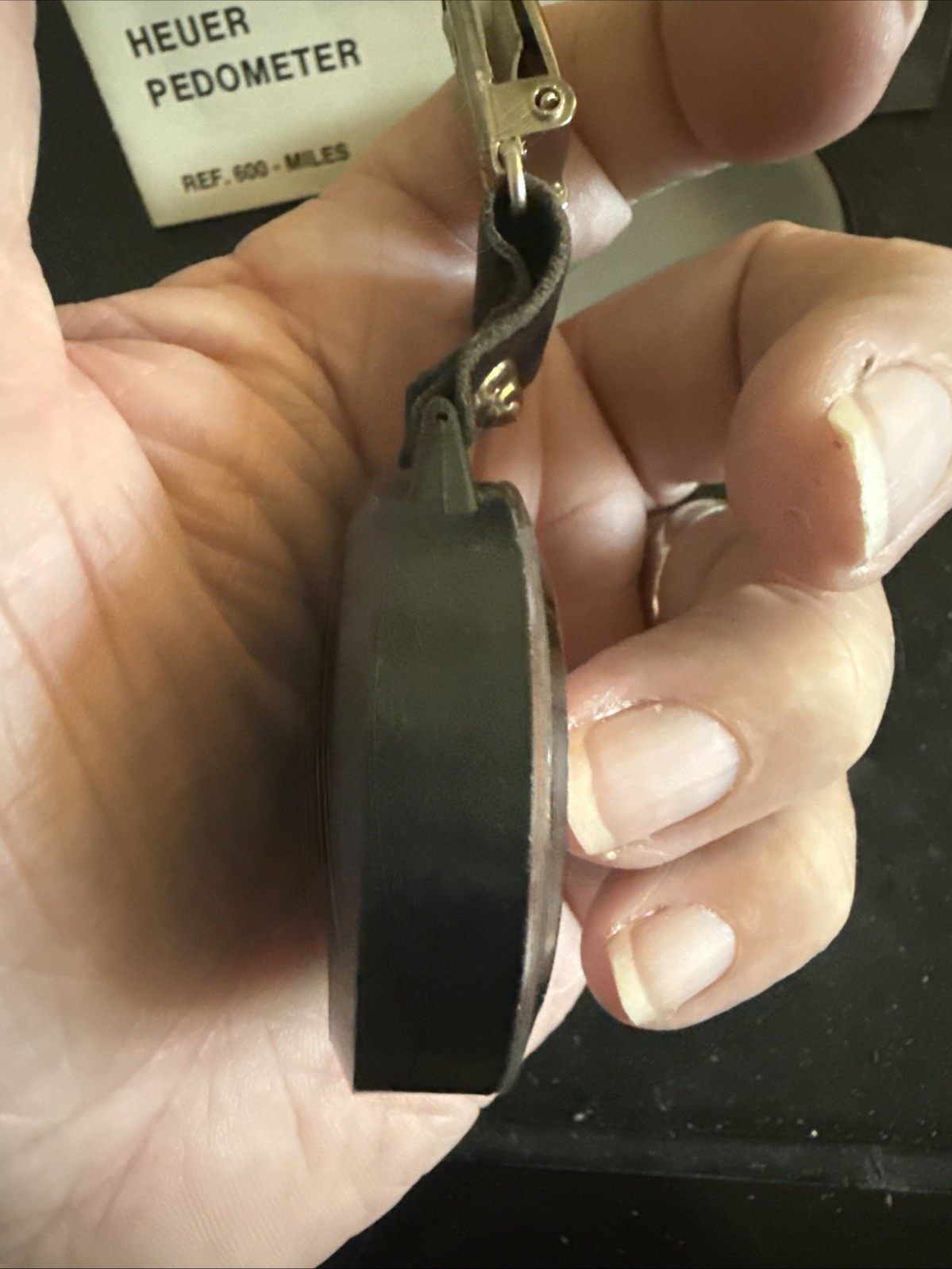 VINTAGE HEUER PEDOMETER – REF. 600 -MILES WITH ORIGINAL BOX AND INSTRUCTIONS