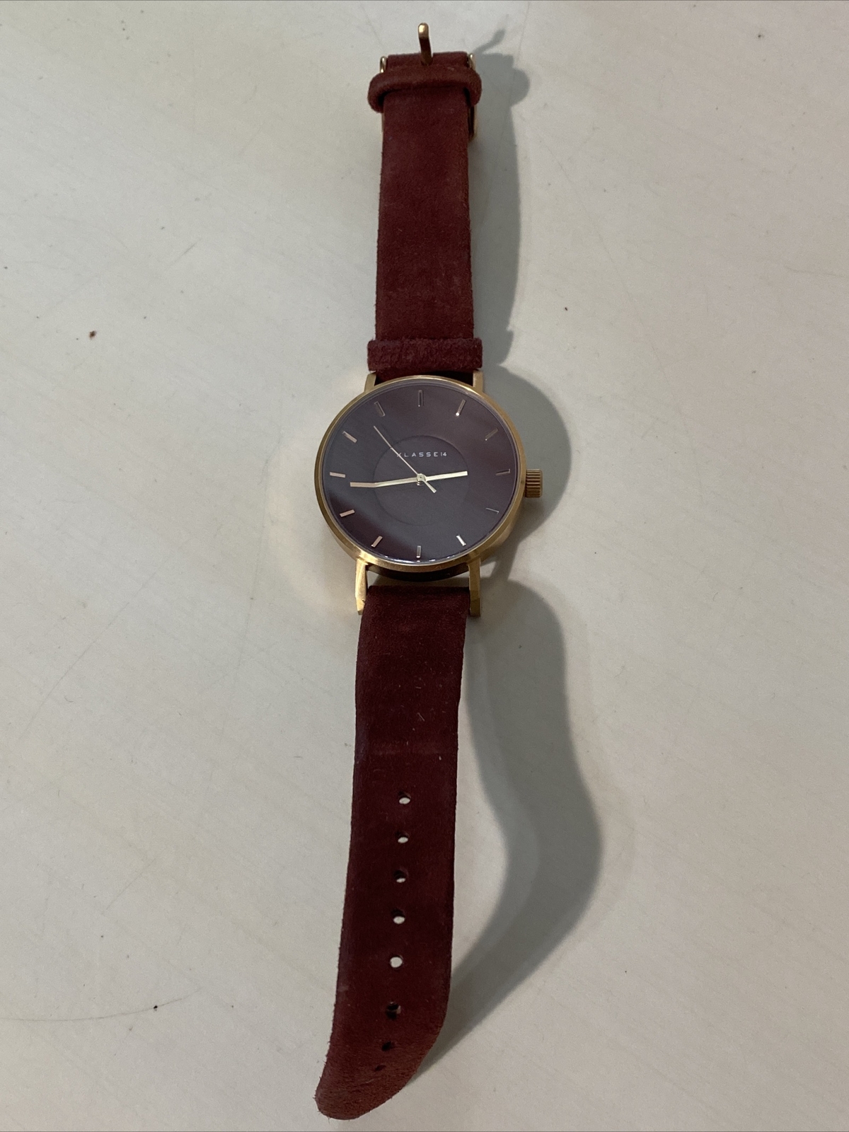 Ladies KLASSE14 Volare By Mario Nobile Watch, Rose Gold Tone Burgundy
