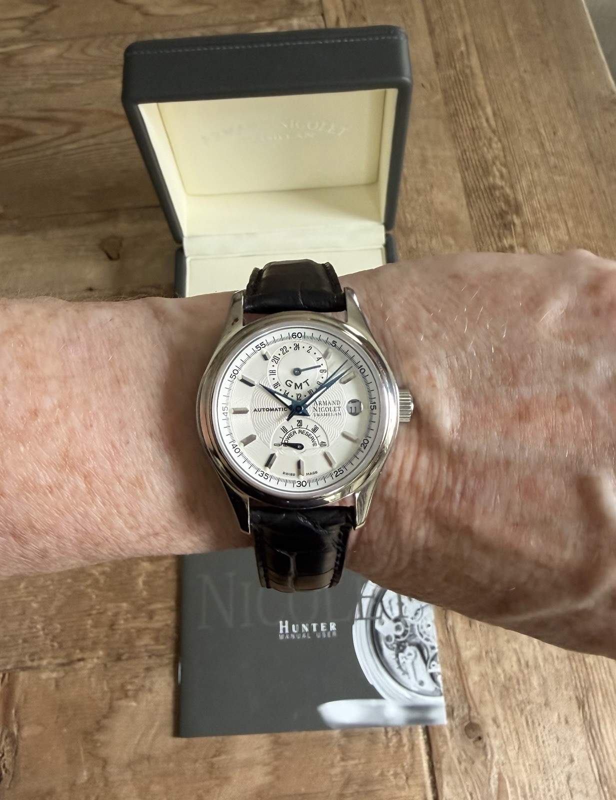 Armand Nicolet Hunter Automatic GMT Power Reserve Watch