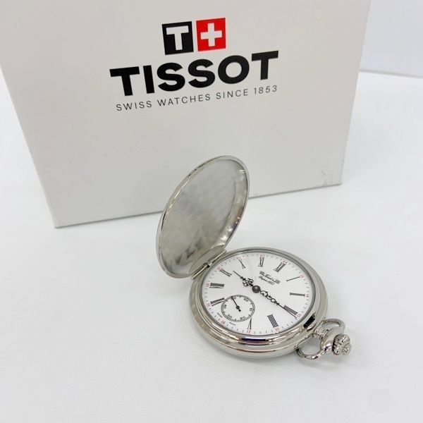 TISSOT Pocket Watch with Lid Savonette White Dial with Chain T83640113 Unisex Si