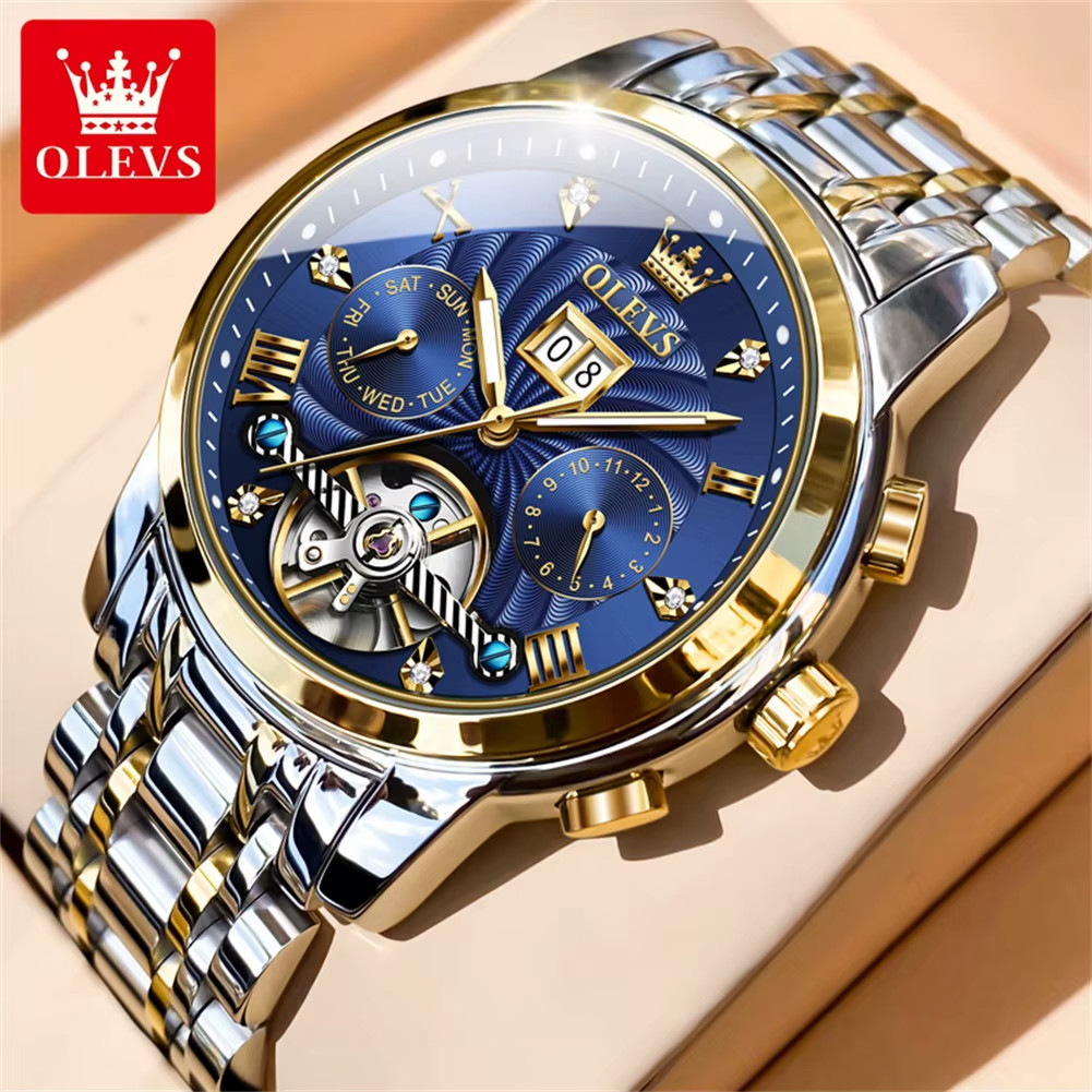 OLEVS 9910 Brand original authentic watches for man luxury Gift Box Steel belt