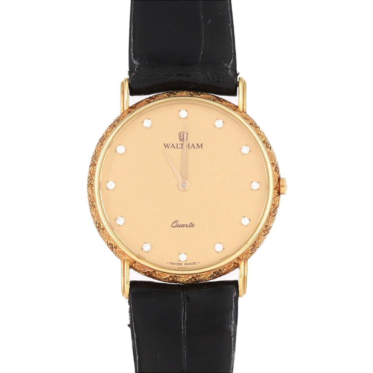 Authentic [Unserviced – Value Price] Waltham Classic YG 12P 94180.26 YG Quar…