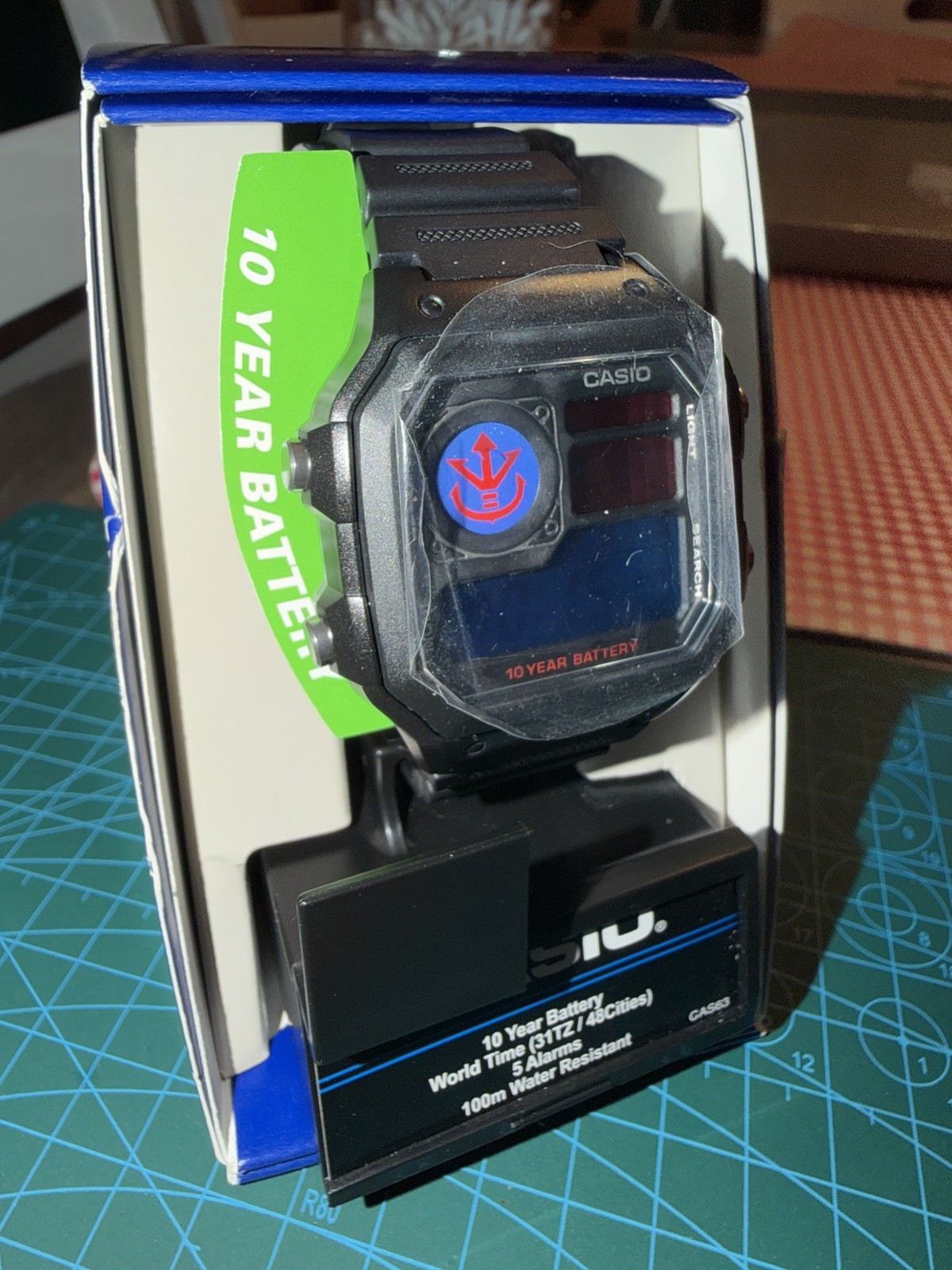 Custom mod “Royale Saiyan” Casio World Time Digital Quartz AE1200WH-1A