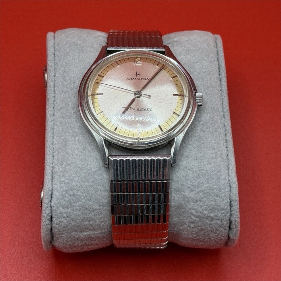 Vintage Hamilton Thin-O-Matic Automatic Analog Silver Dial