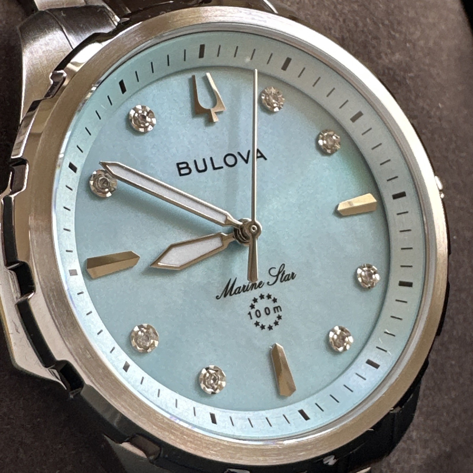 Bulova Women’s Marine Star Quartz Silver Stainless Steel Watch 36 MM 96P248