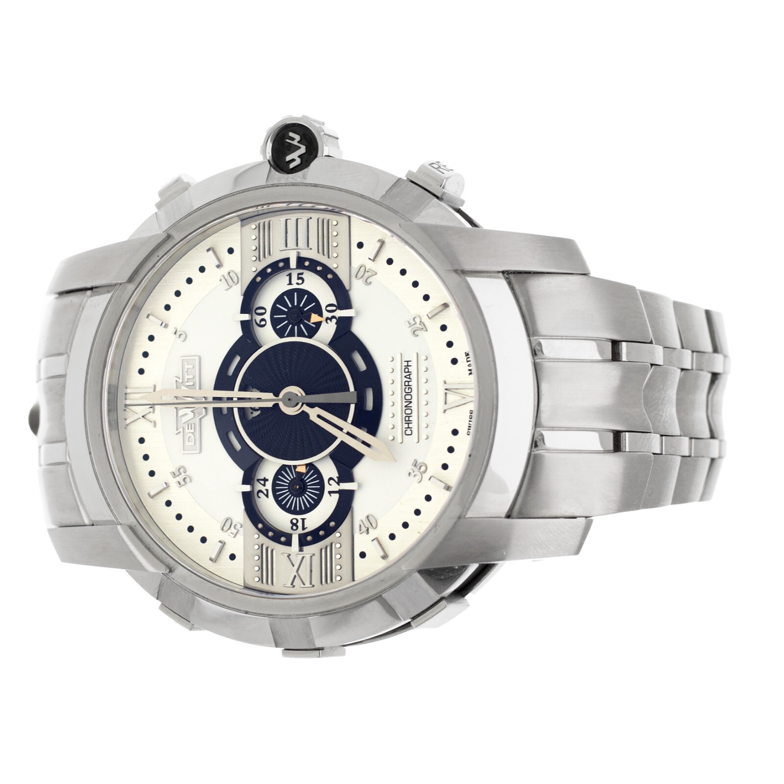 DeWitt Furtive Chronograph Steel Silver Dial 46mm FTV.CHR.002.5 Full Set