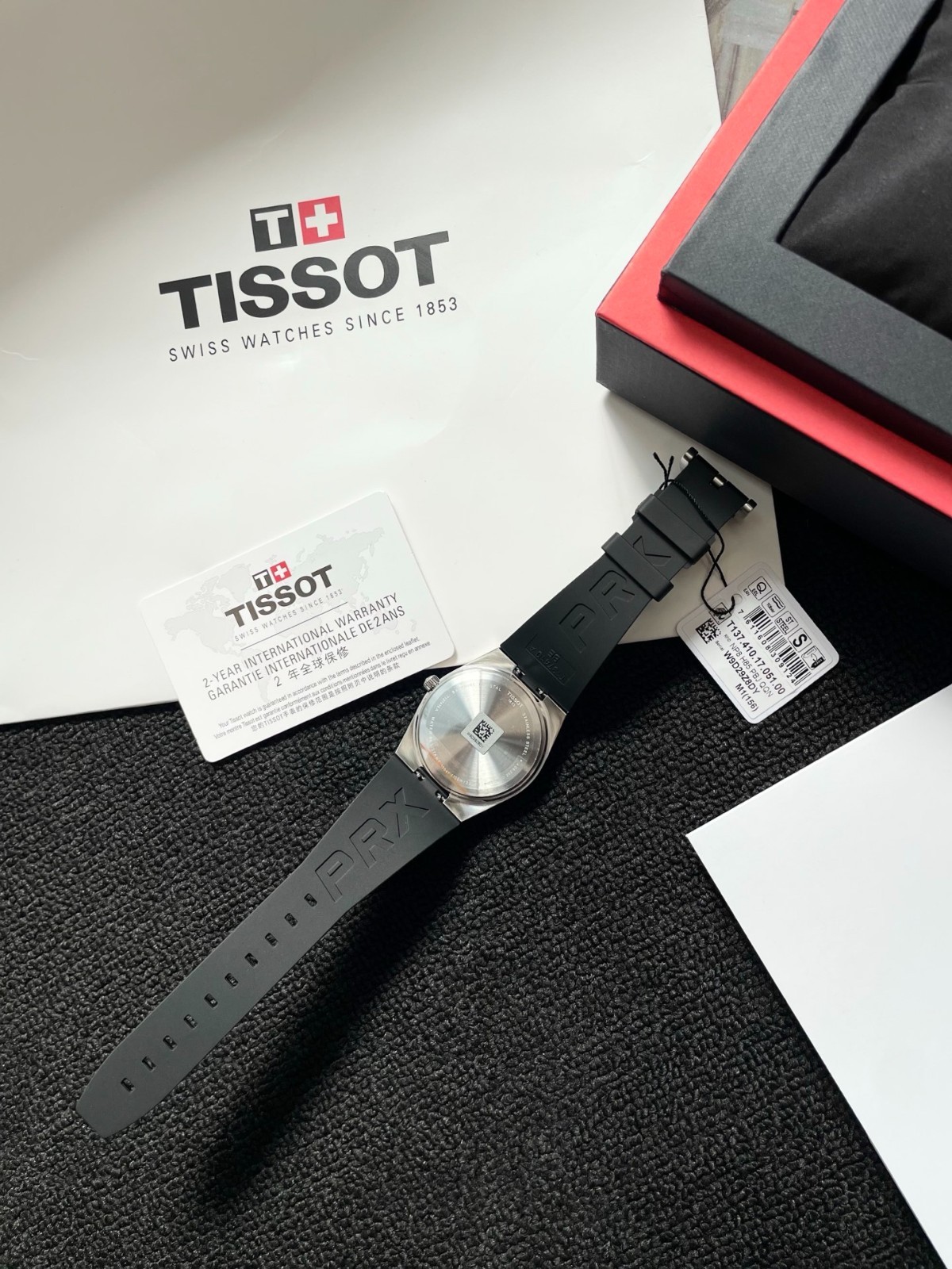 Tissot PRX T137.410.17.051.00 Black Rubber Black Dial Swiss Quartz Watch 1983