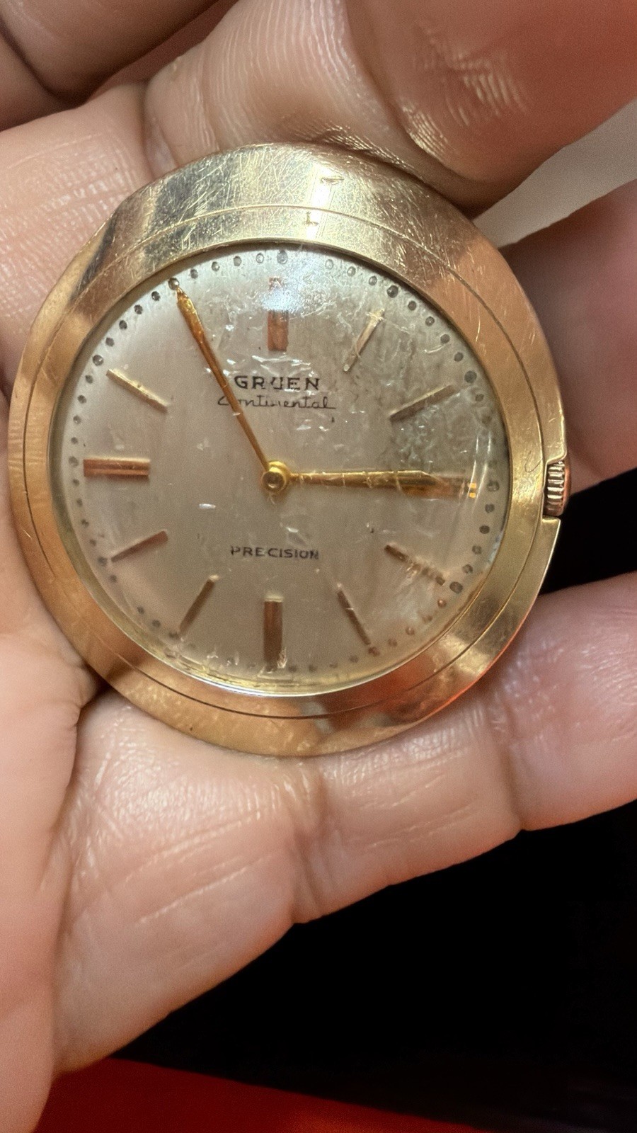 Vintage 14k Yellow Gold Gruen Precision Fancy Lugs Automatic 33mm Watch